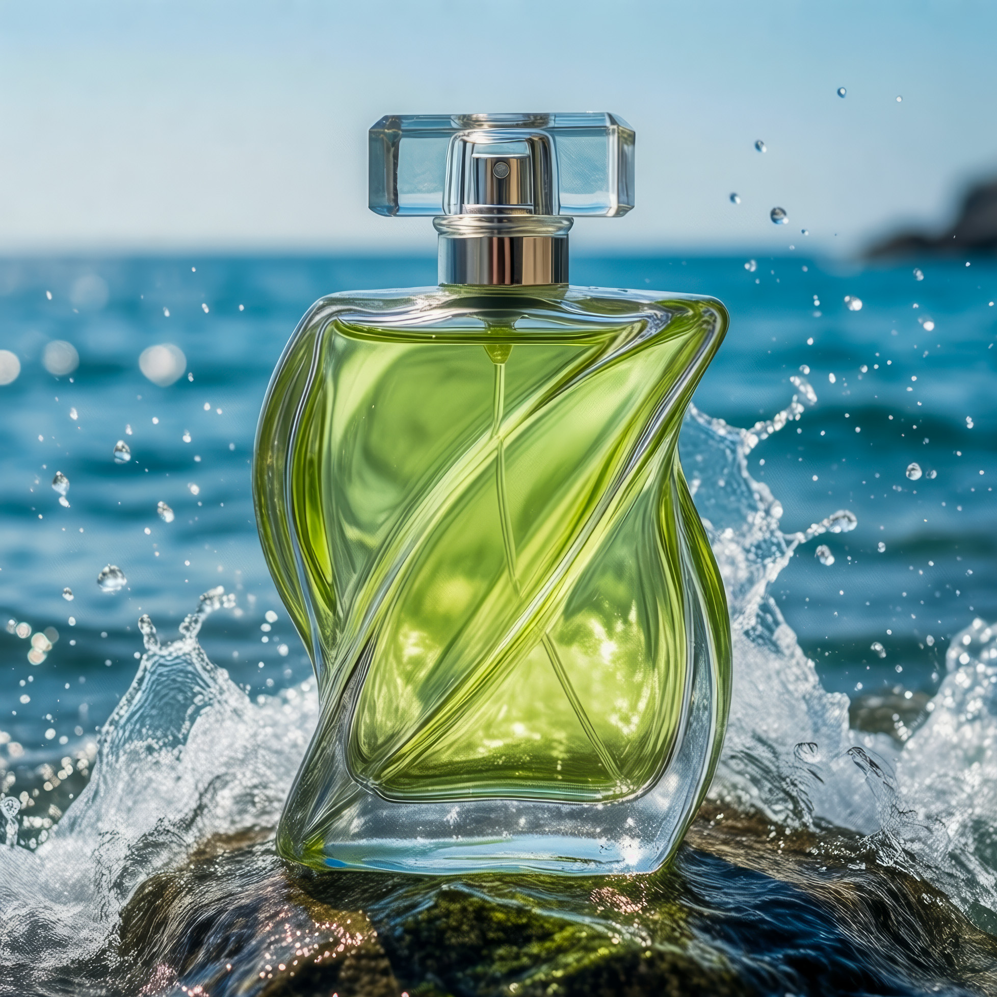 AI Product Visual — Green Perfume